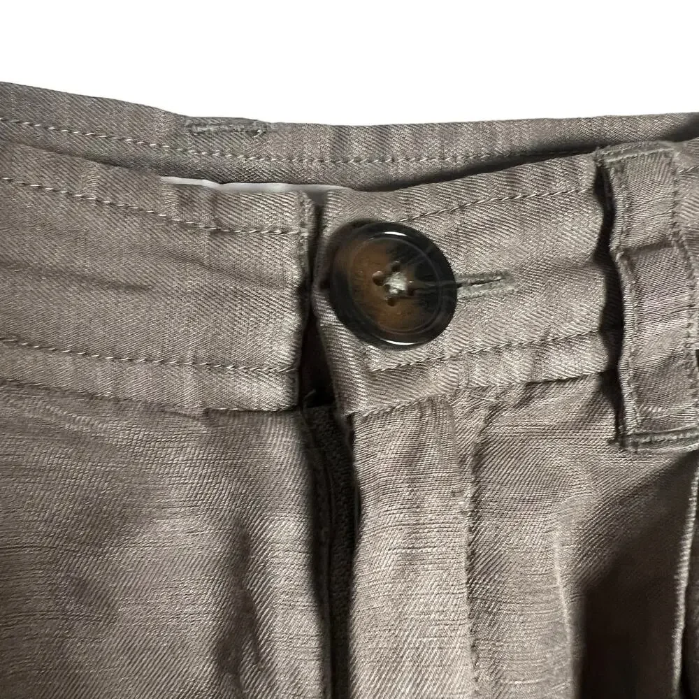 Anine Bing Carrie Pleated Wide Leg Linen High Waist Trouser Pants Size XS